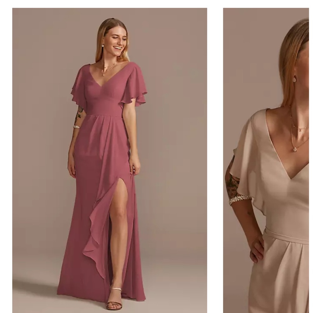 David’s bridal Flutter Sleeve Dress